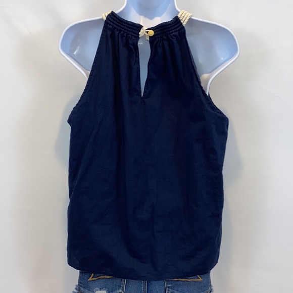 J. Crew boxy cotton summer tank with rope straps in Navy blue size S - Picture 6 of 12